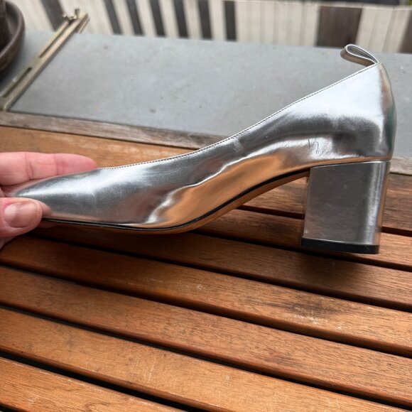 Sofie DHoore Womens Silver Block Heel Pumps Size 36/5.5 US - Picture 8 of 12
